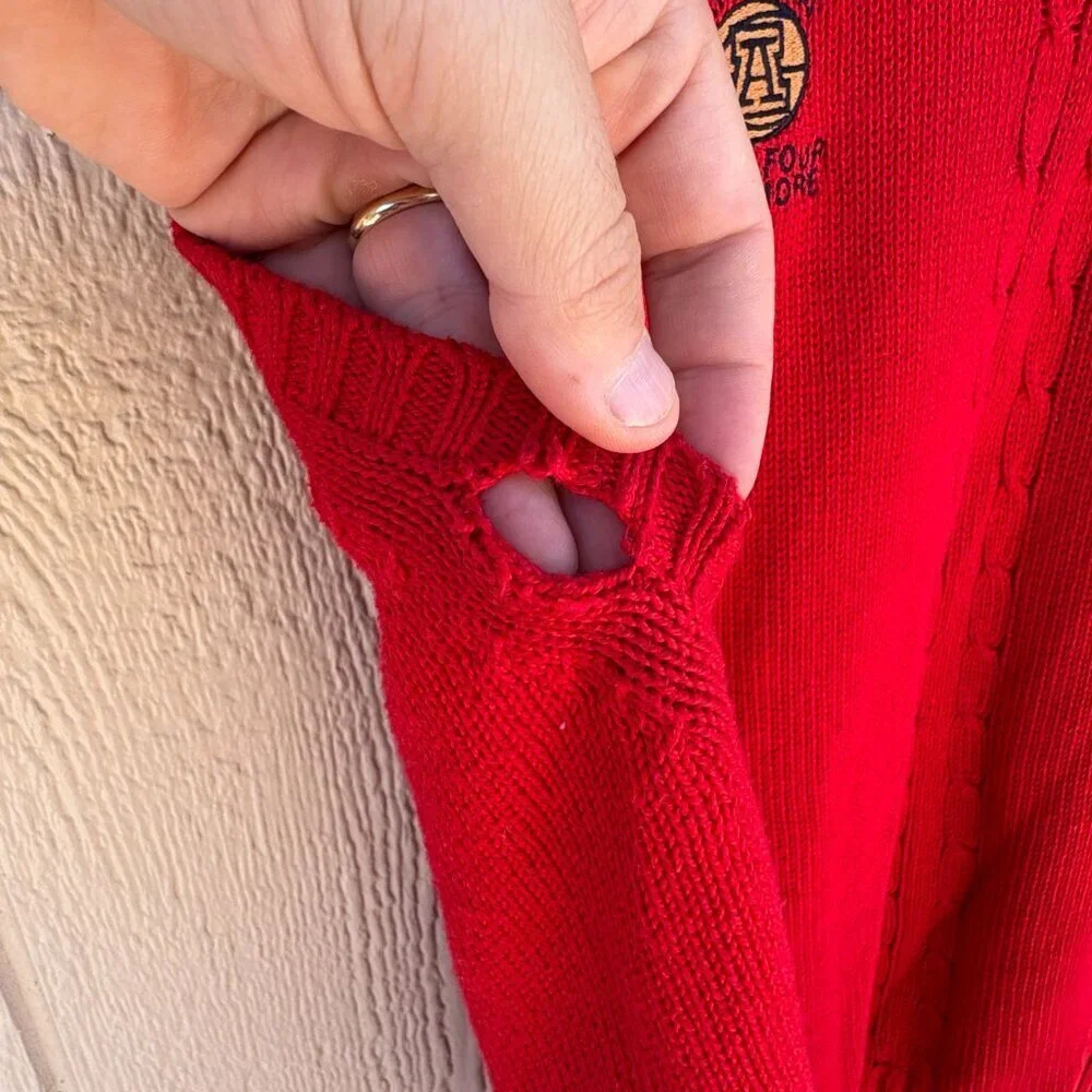 Vintage Arizona Wildcats Sweater Vest Men's XL Red Knit Rebounders Club 80s RARE - Picture 5 of 11